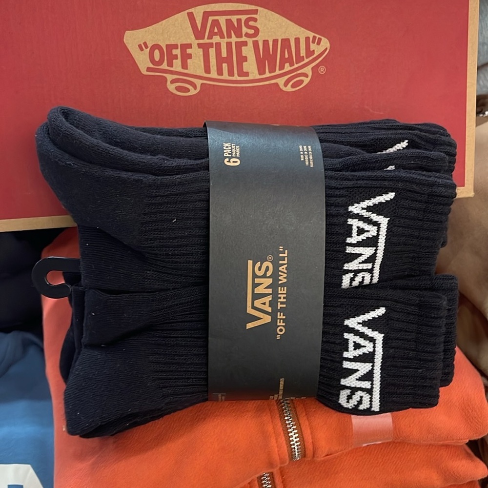 Vans Socks 6 pairs set CREW VANS.
"OFF THE WALL" Black/White 
NWT - Picture 11 of 16